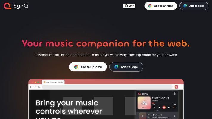 SynQ: Your music companion for the web