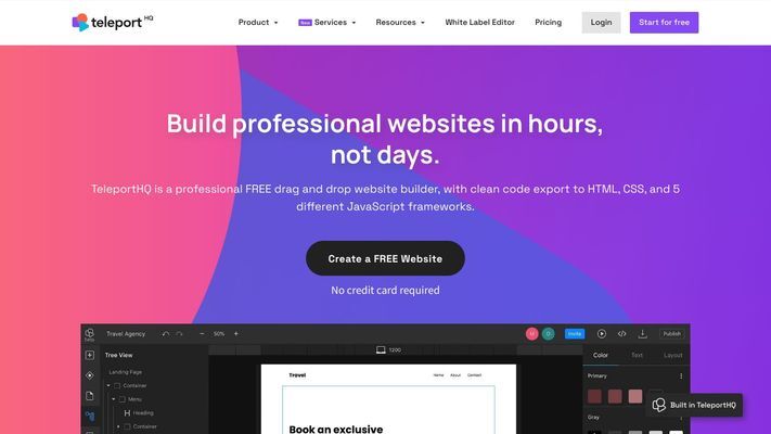 Low-code Front-end Design & Development Platform | TeleportHQ
