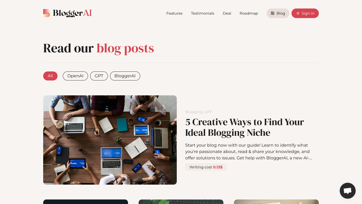 BloggerAI - AI Content Writing Tool