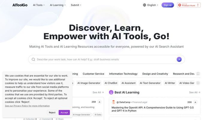 AiToolGo: Discover Best AI Tools & Learning Resources | AI Search-Enhanced Learning Platform