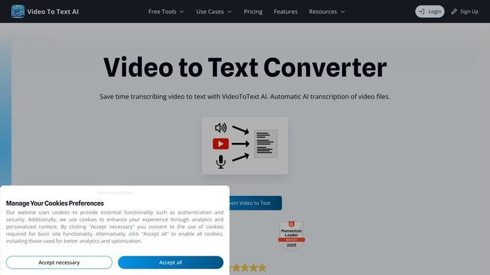 VideoToTextAI - Transcriptions, ChatGPT for Your Video and Audio | VideoToTextAI