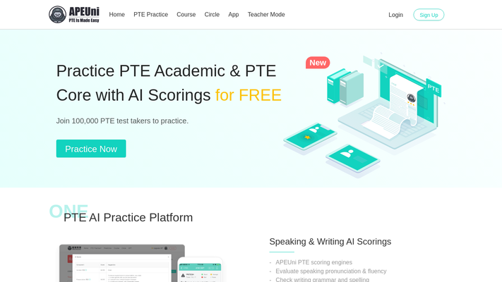 Practice PTE with AI Scorings - PTE APEUni