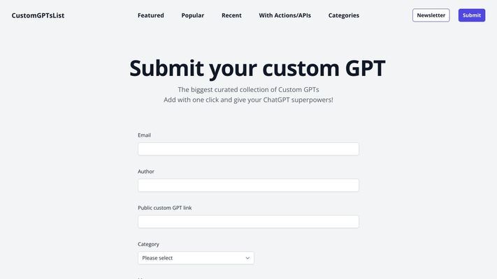 Custom GPTs List