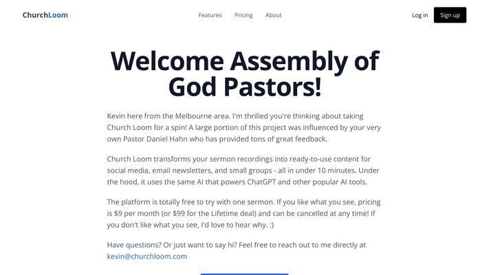 Church Loom: AI-Powered Content Creation for Churches