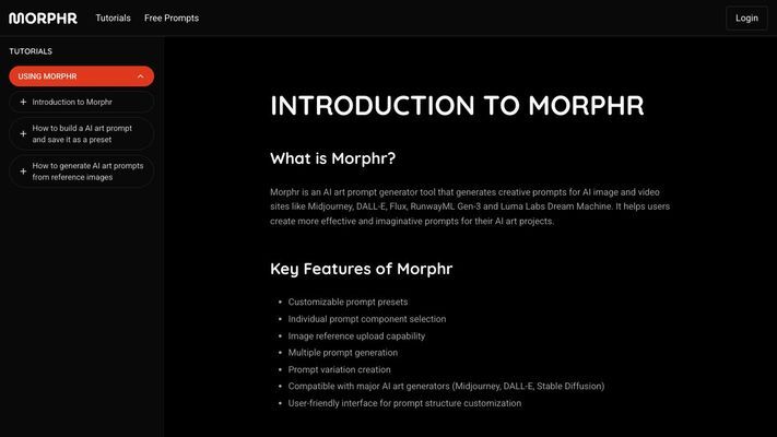 Morphr: AI Art Prompt Generator for Images & Video