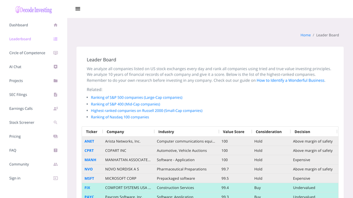 Discover investment opportunities with AI-powered stock analysis, real-time market insights, and comprehensive financial research tools. | Decode Investing