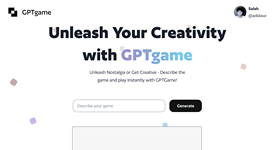 GPTGame | Generate games with GPT and play immediately!