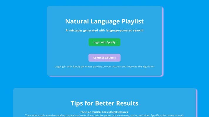 Natural Language Playlist