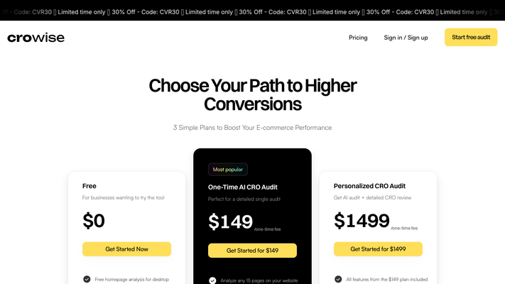 CROwise: AI-Powered E-Commerce Conversion Optimization | Boost Your Sales