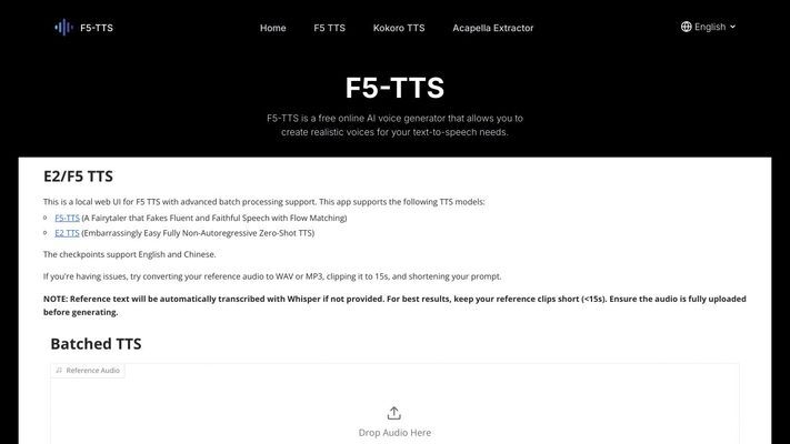 F5-TTS | Free Online AI Text-to-Speech Synthesis Tool