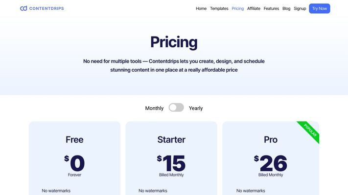 Contentdrips: Write, Design, and Publish Social Media Posts with AI