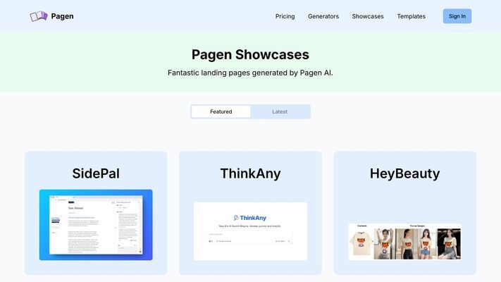 The Best Free AI Landing Page Generator - Pagen