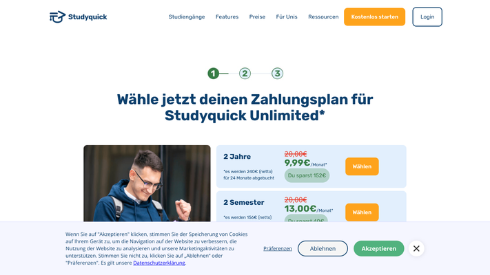 Studyquick - Mit 5 Stunden Lernaufwand 12 Punkte in der Klausur schreiben