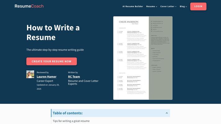 ResumeCoach: The perfect resume and cover letter maker