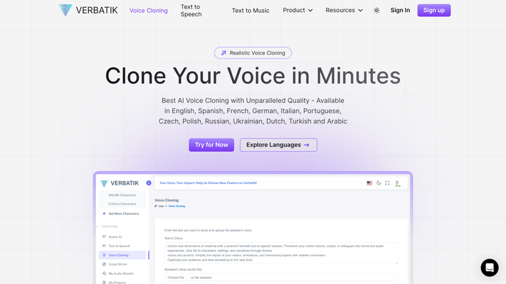 Verbatik - Most Realistic Text to Speech & Voice Cloning