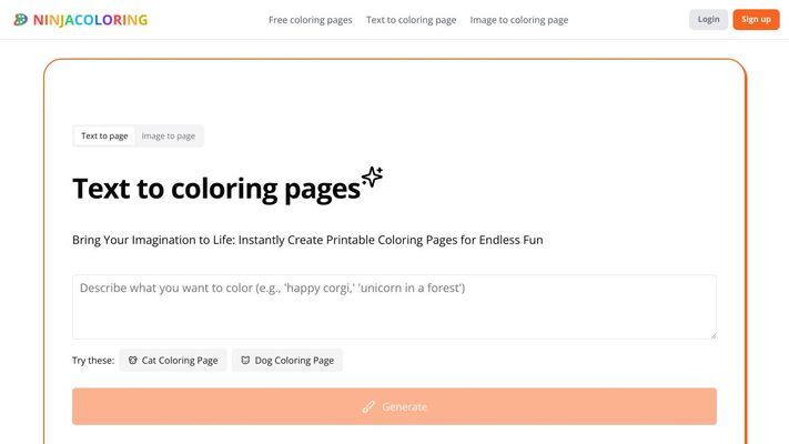 AI Coloring pages | NinjaColoring
