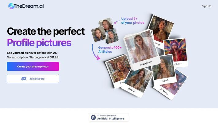 TheDream.ai - Create your perfect profile picture with AI.