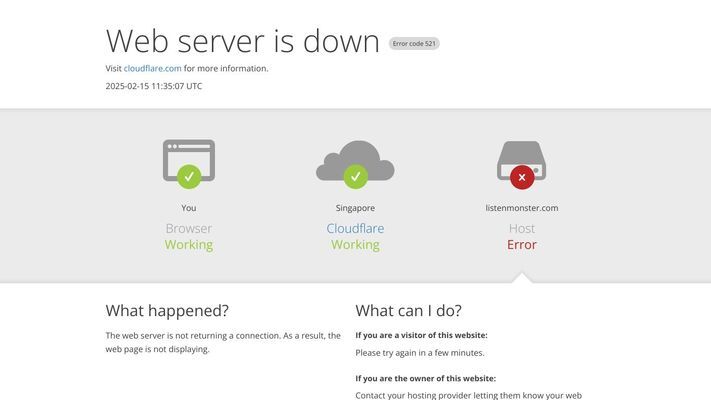 listenmonster.com | 521: Web server is down