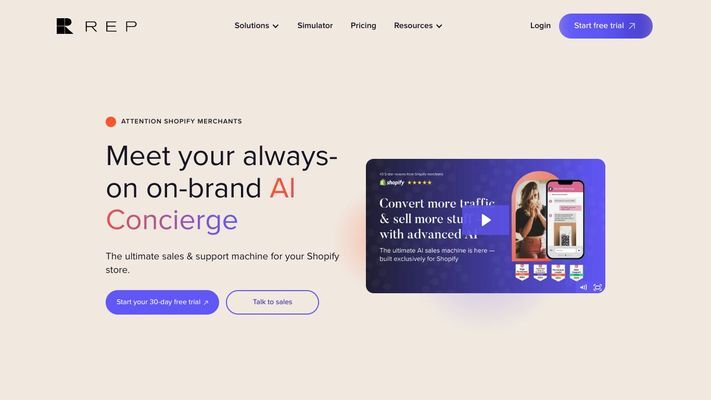 Rep AI: eCommerce Shopping Assistant - Shopify AI Sales Chatbot