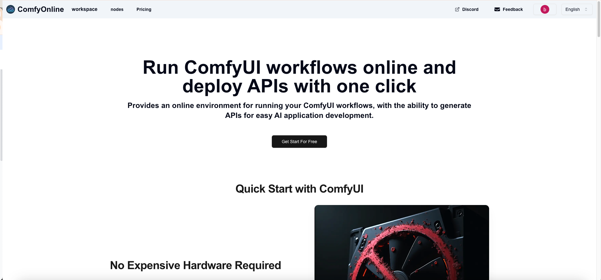 ComfyOnline: Run ComfyUI online & deploy APIs with one click