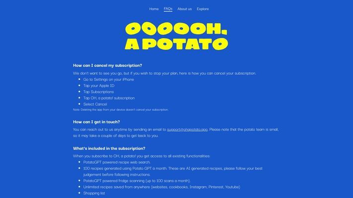 OH, a potato! | Meal planner | Shared grocery list & recipes