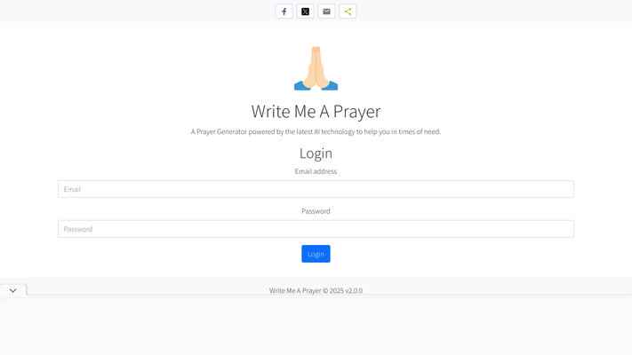 Write Me A Prayer - An AI Powered Prayer Generator