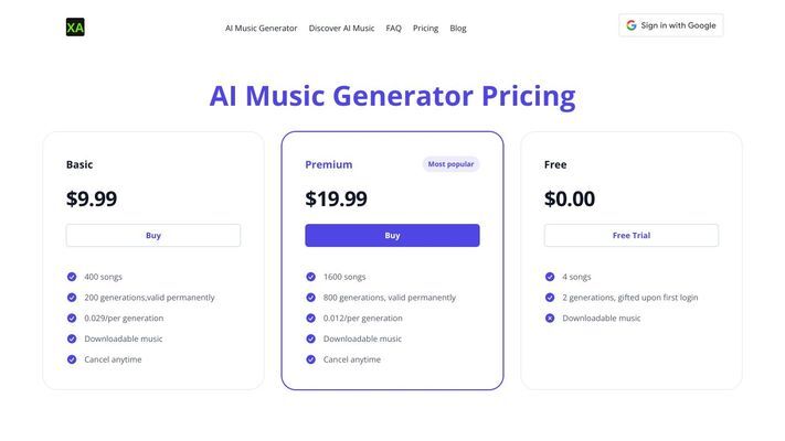 Free AI Music Generator - XA AI Music