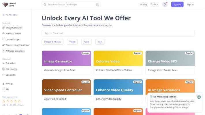 Free AI Generators & AI Tools | neural.love