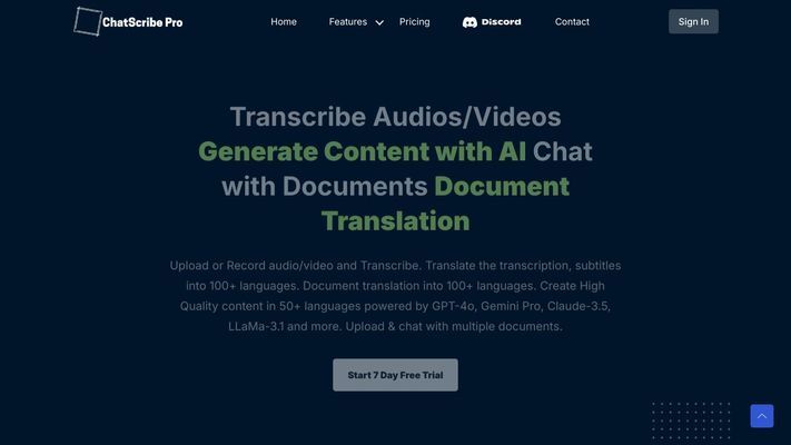 Best Transcription, Translation and Chat Service - ChatScribe Pro