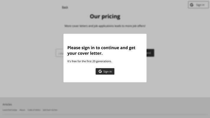 AI generated job-winning cover letters