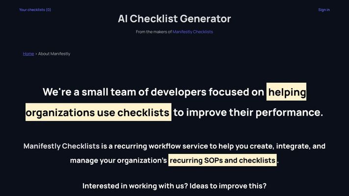 AI Checklist Generator