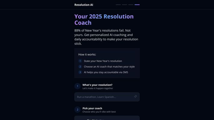 Resolution Coach - Your Accountability Partner for New Year's Resolutions