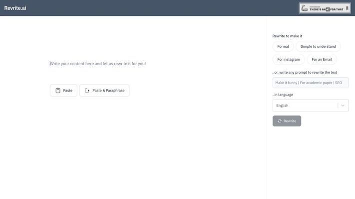 revrite.ai | Context aware, powerful paraphrasing tool with rich text, multilanguage support
