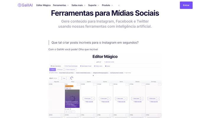 Crie posts para Instagram em segundos usando IA | GalilAI