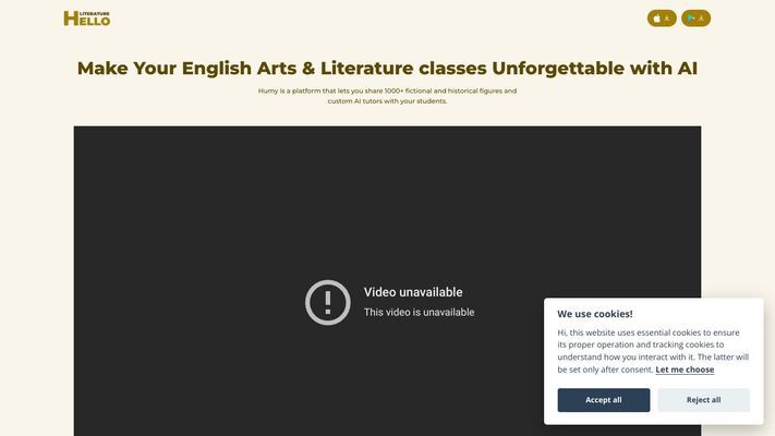 Hello Literature - Chat with Book Characters