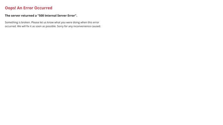 Internal Server Error