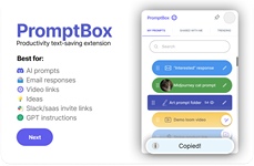 PromptBox : Save, Share & Paste Repetative Text