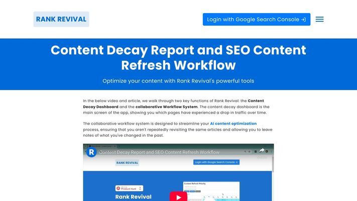 Rank Revival AI SEO Content Audit Tool