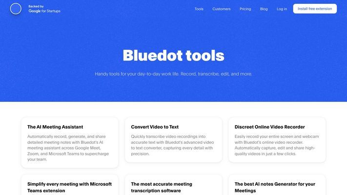Bluedot: The most accurate AI notetaker for Google Meet