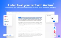 Audeus - Text to Speech App - Read PDFs, Word docs, & more.