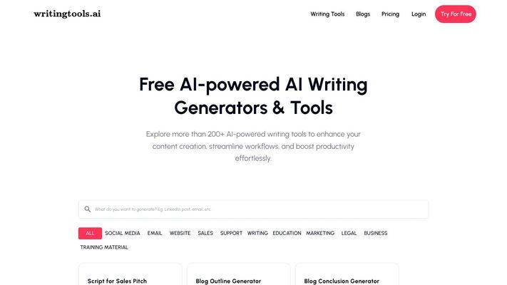 #1 AI Writing Tool For Content Generation