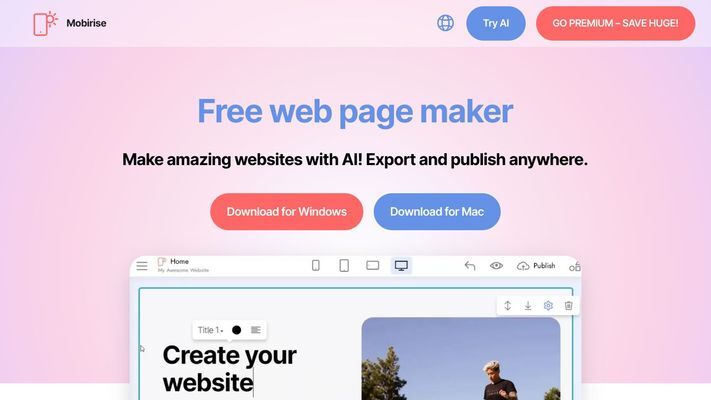 Free AI website builder