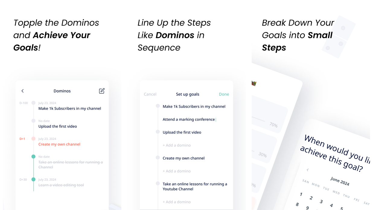 Mergeek发布了精选产品Domino: Goal Tracking App