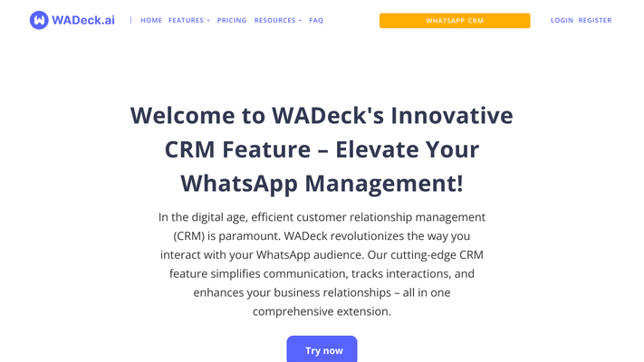#1 AI-Driven WhatsApp CRM - WADeck