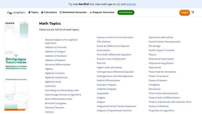 SnapXam - Math virtual assistant