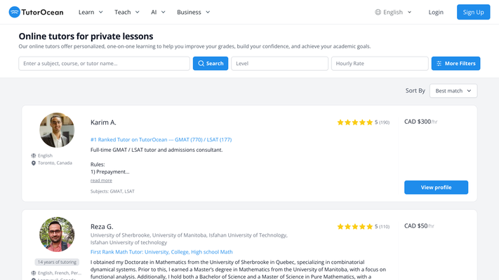 Find Affordable Private Online Tutors and Homework Help & Test Prep - TutorOcean