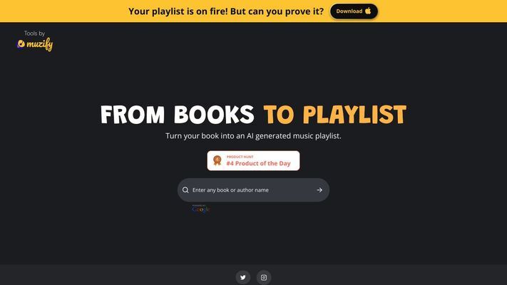 Muzify - AI playlists for books you read