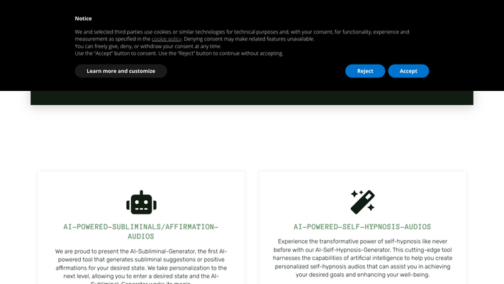 AI-Powered Audio Generator for Binaural Beats with Subliminals, Affirmations, Askfirmations, Self-Hypnosis, Sleep Stories, Guided Meditation and Prayer - Binaural Beats Factory