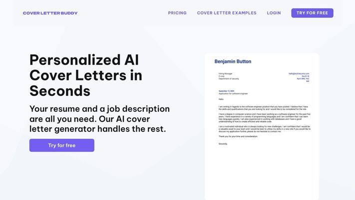 Free AI Cover Letter - Personalized Cover Letters in Seconds