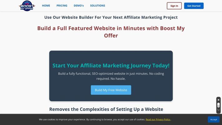 Create an Affiliate Marketing Website Free | Boost My Offer